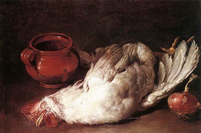 CERUTI, Giacomo Still-Life with Hen, Onion and Pot Norge oil painting art